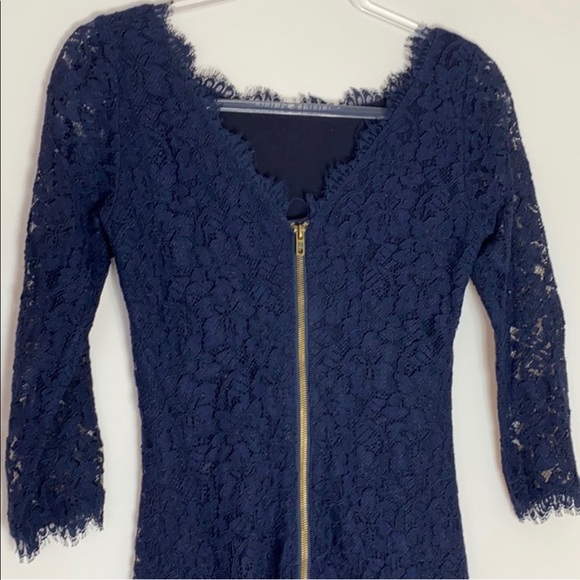 Diane von Furstenberg Zarita navy lace dress size 2 - Picture 8 of 8